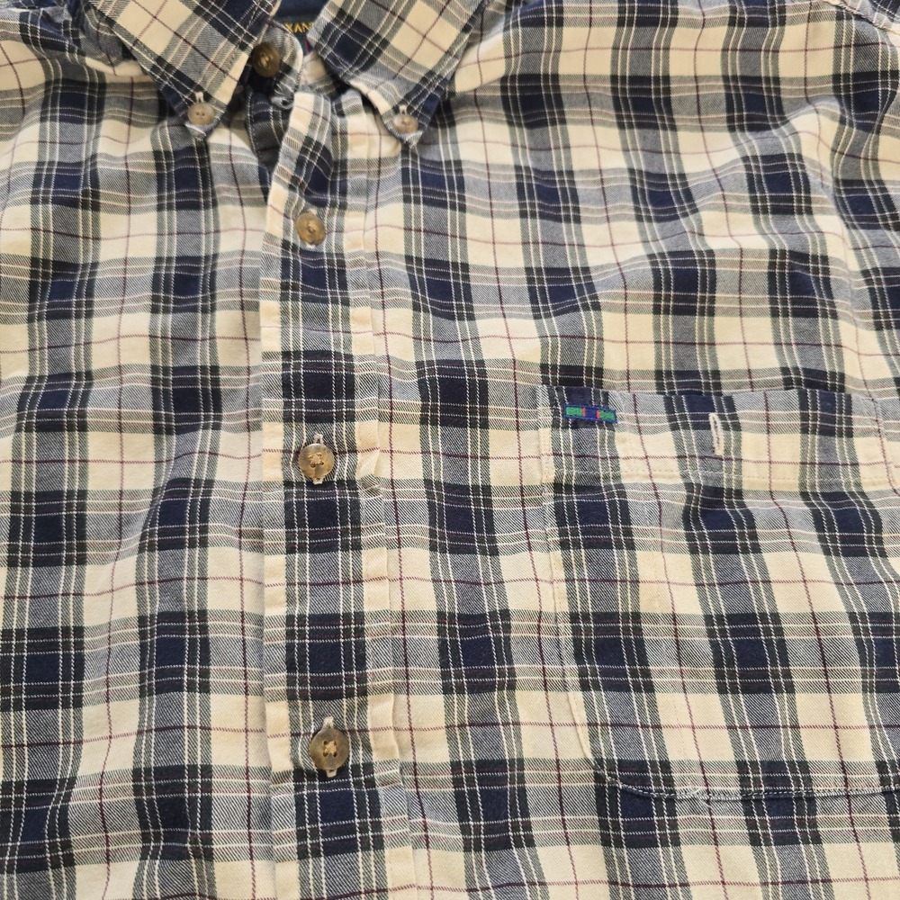 Vintage 90s Colours By Alexander Julian Men 2XL Long Sleeve Shirt Plaid Blue - Picture 4 of 9